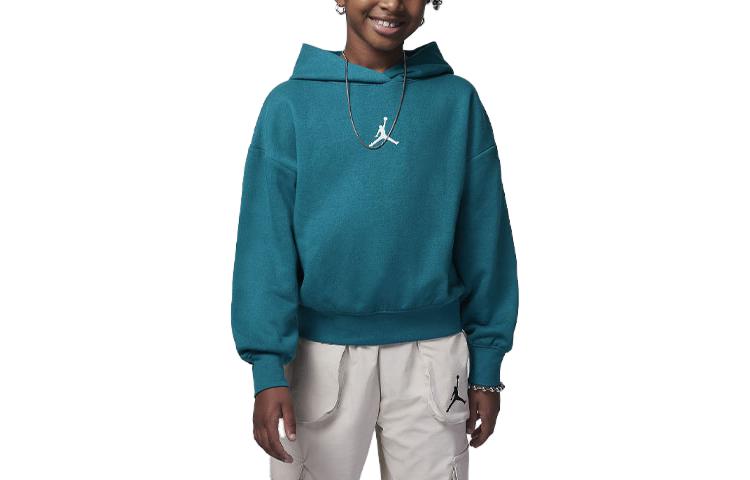 (GS) Air Jordan Girls Overhead Hoodie 'Green' 45C695-U9C