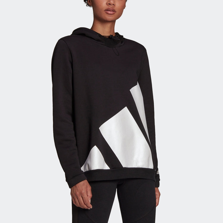 (WMNS) adidas Colorblock Large Logo Sports Hoodie 'Black' HI1024
