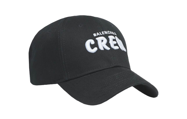 Balenciaga Embroidered Crew Logo Baseball Cap 'Black' 617139410B21000