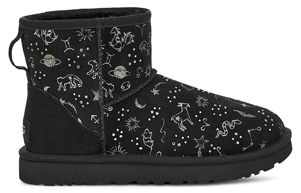 (WMNS) UGG Classic Zodiac Mini Snow Boots Black 1112516-BLK