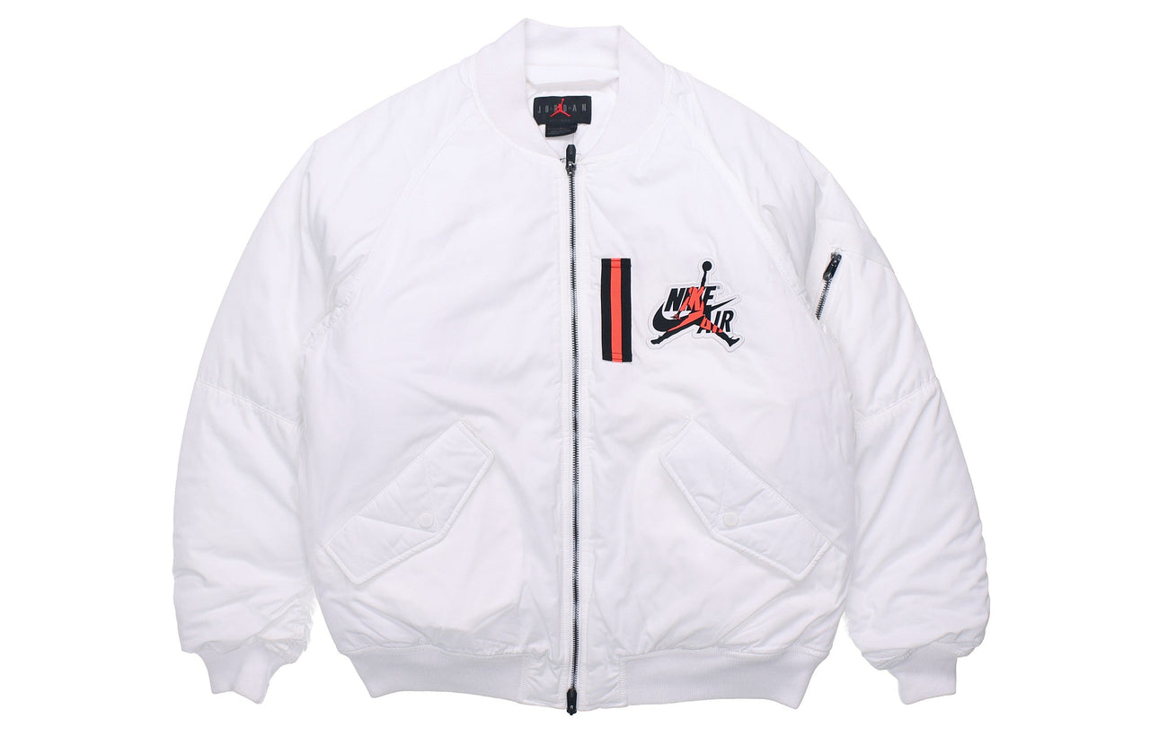 جاكيت Air Jordan Wings MA-1 مطبوع عليه شعار Stay Warm Casual Jacket أبيض AV2599-100