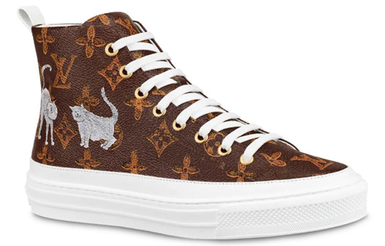 (WMNS) LOUIS VUITTON LV Stellar High-Top Sneakers Brown 1A52OF
