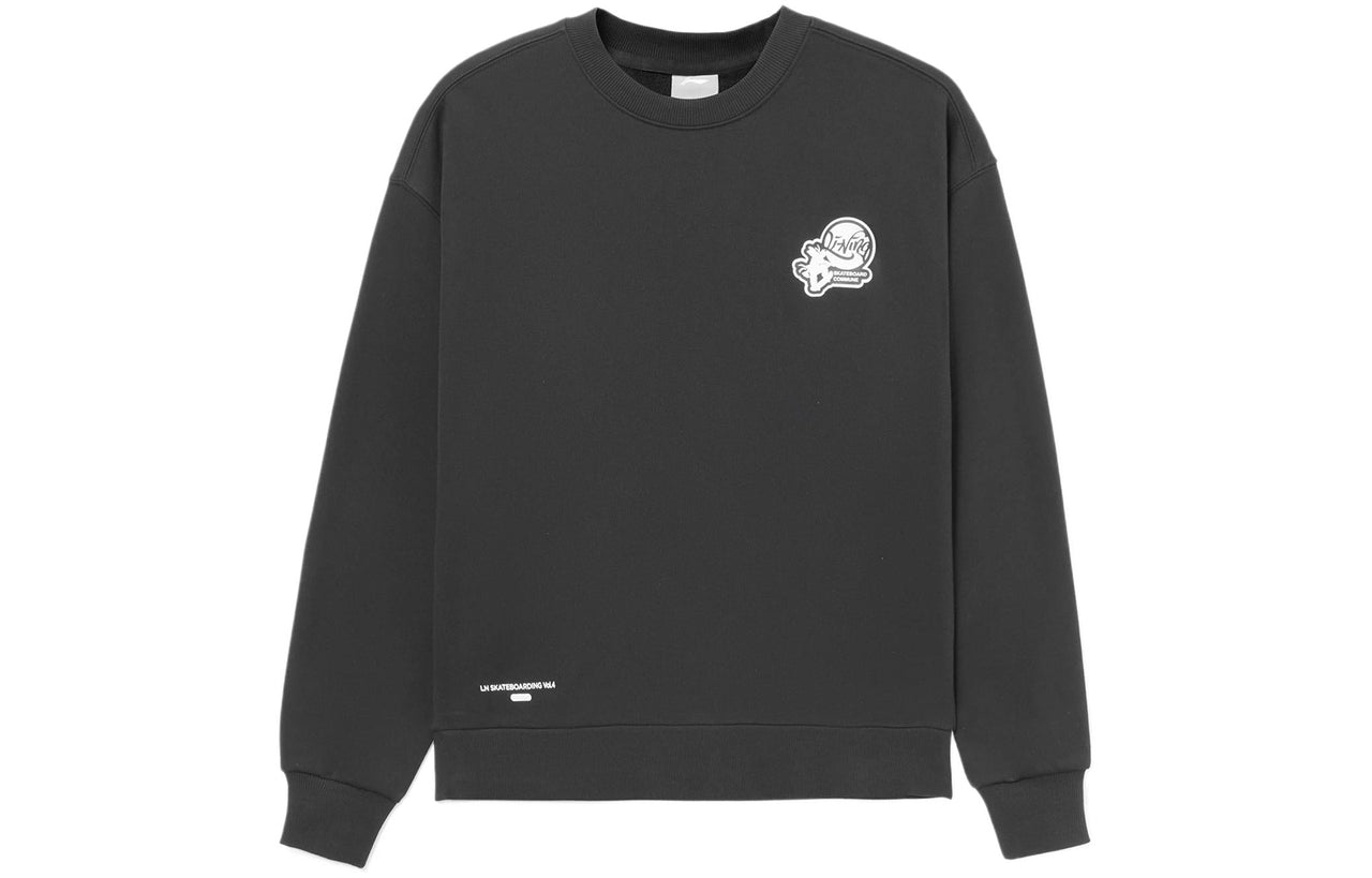 Li-Ning Skateboard Series Funny Printing Fleece Lined Stay Warm Pullover 'Black White' AWDR825-3