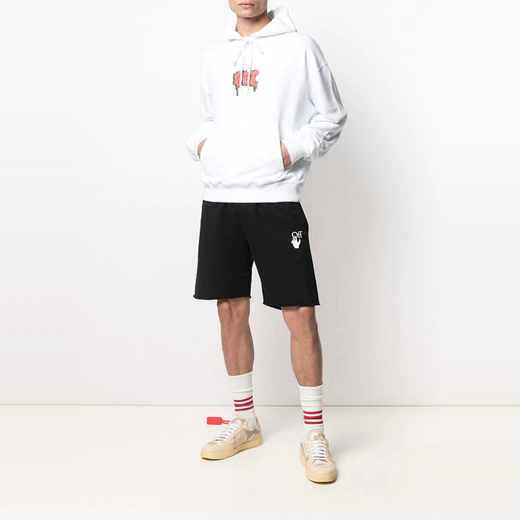 Men's Off-White SS21 Graffiti Printing Logo White OMBB037R21FLE0060125