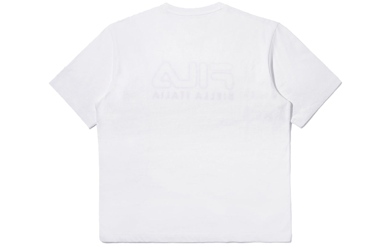 FILA Logo Printing Athleisure Casual Sports Round Neck Short Sleeve Couple Style White FS2RSD2101X-OWH