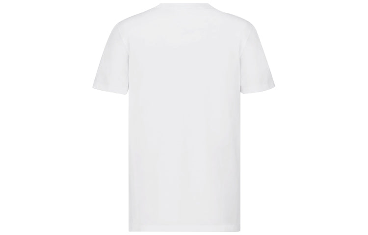 Men's DIOR x KENNY SCHARF Crossover FW21 Alphabet Logo Knit Short Sleeve White 193J697B0677-C084