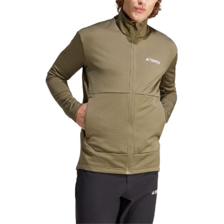 adidas Terrex Multi Light Fleece Full Zip Jacket Asia Sizing 'Olive Green' IQ3742