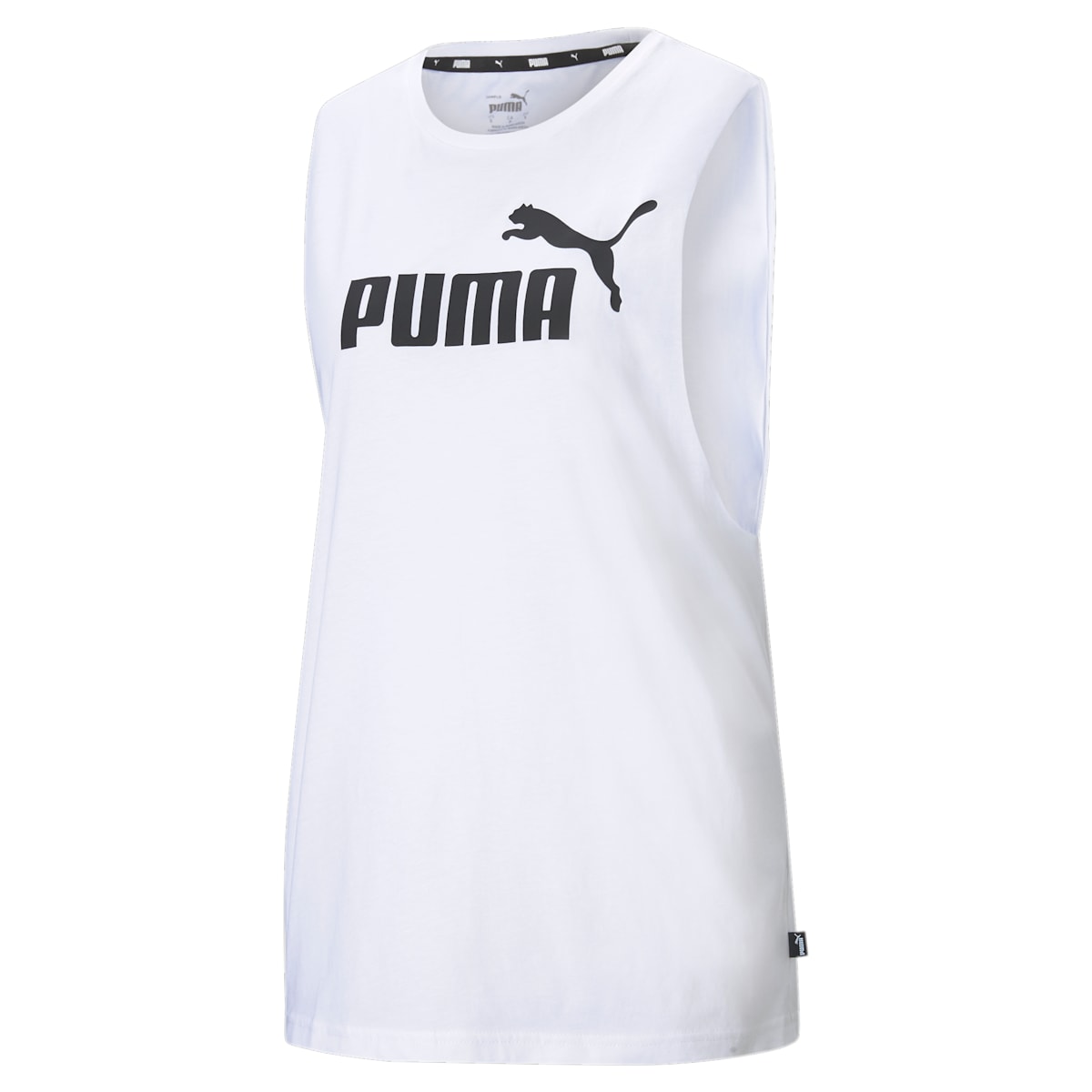 (WMNS) PUMA Essentials Logo Cut Off Tank Top 'White' 586864-02