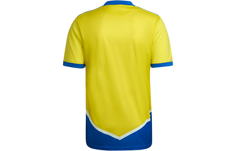 قميص كرة قدم رجالي بأكمام قصيرة من adidas Training Sports SW Fan Edition لموسم 21-22 يوفنتوس خارج أرضه باللون الأصفر GS1439
