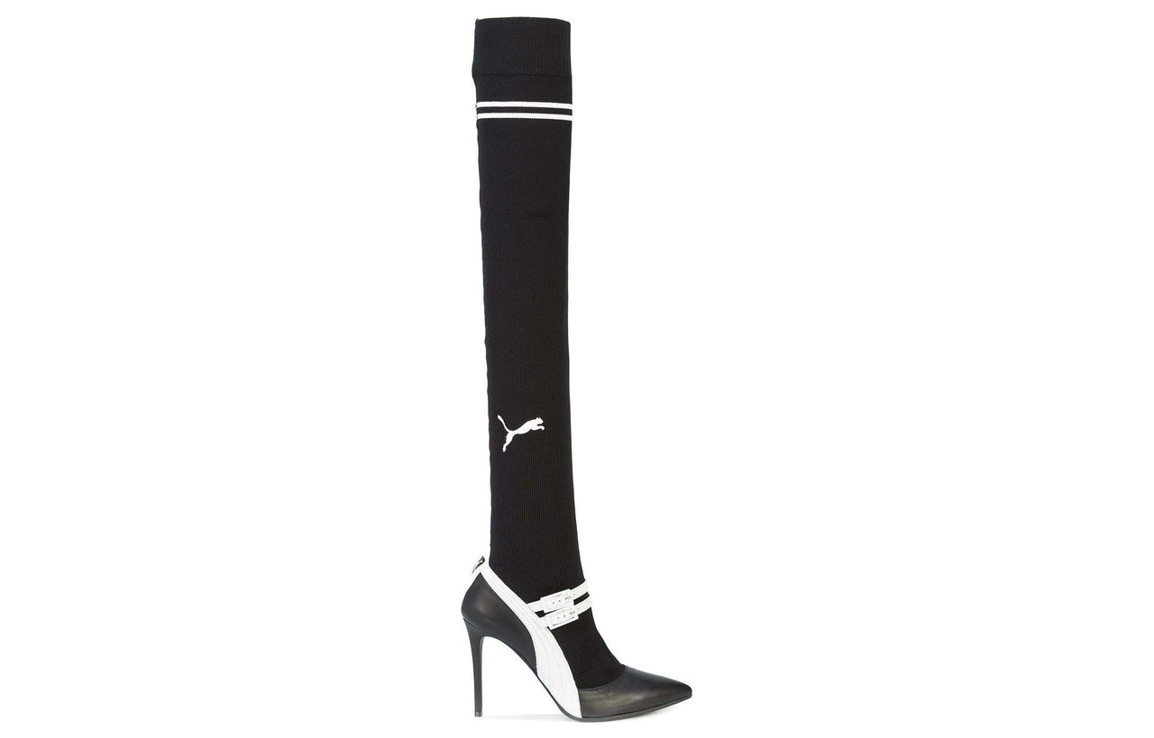 (WMNS) PUMA x Fenty Knitted High Mary Jane Heels Slip On 'Black' 366259-01