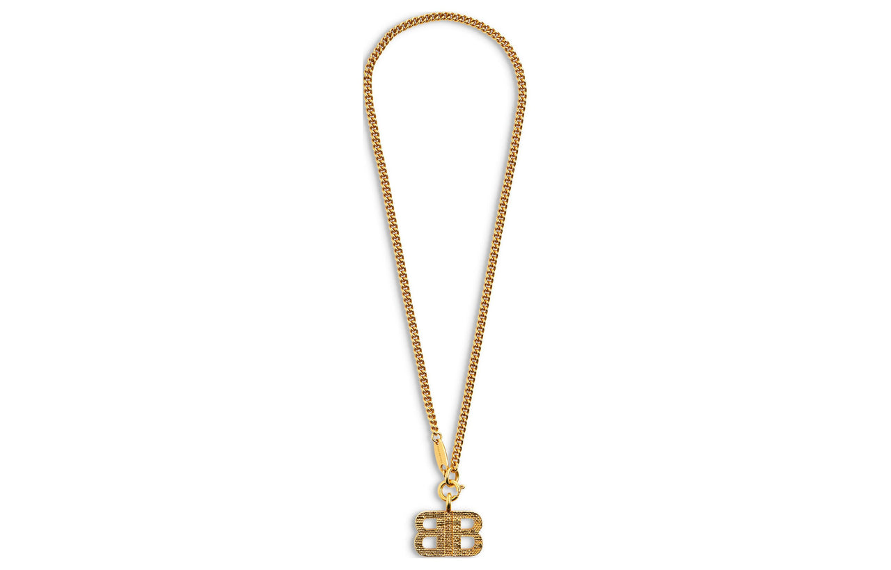 Balenciaga Bb 2.0 Textured Necklace 'Gold' 782981TZ99G0705