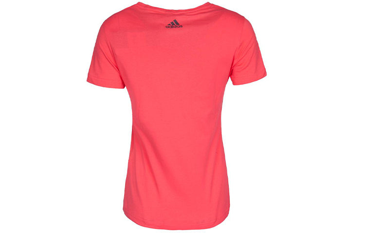 (WMNS) adidas SPECIAL LINEAR Sports Round Neck Short Sleeve Red BP8381
