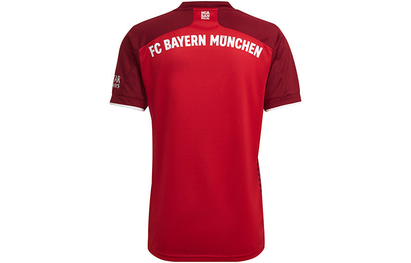 قميص كرة قدم/كرة قدم رجالي من adidas Fcb H Jsy Bayern Munich Black Home Fan Edition Sports بأكمام قصيرة باللون الأحمر GM5313