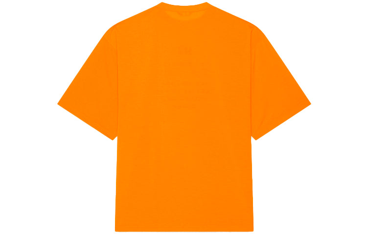 Men's Balenciaga FW21 HI MY NAME IS WIDE FIT Alphabet Printing Retro Knit Short Sleeve Orange 661715TKVH57513