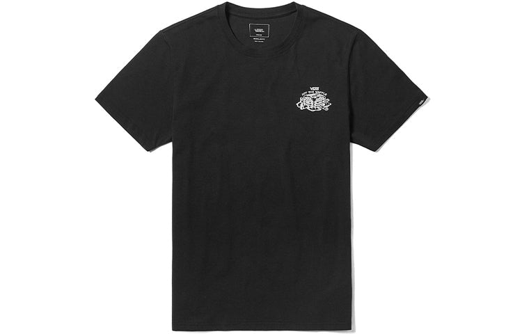 Men's Vans Off The Waffle Printing Round Neck Short Sleeve Black VN0A3ZN1BLK