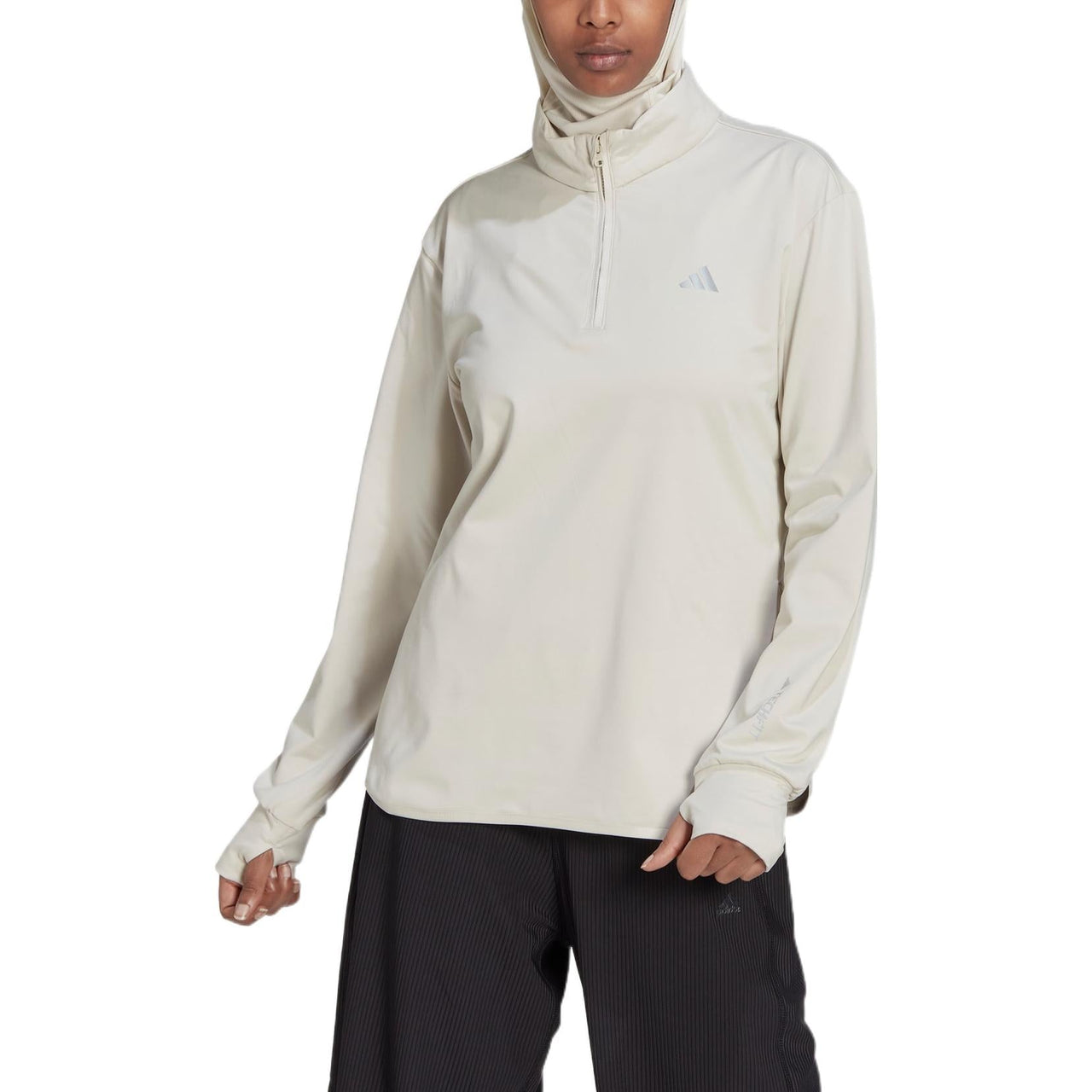 (WMNS) adidas Techfit AEROREADY Warm Quarter-Zip Training Top 'Beige' HI3368