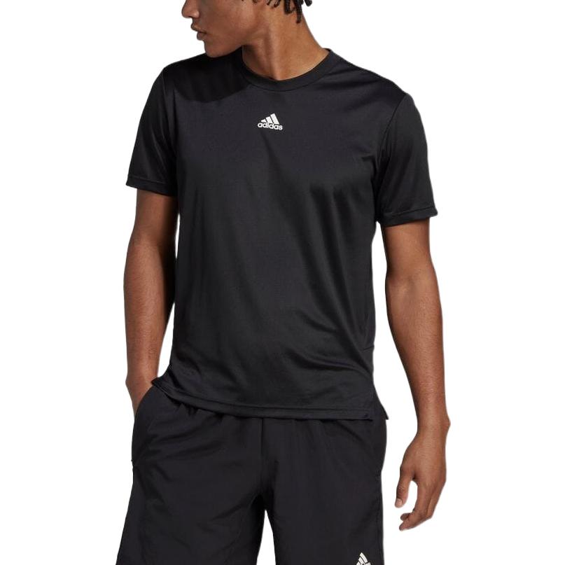 Men's adidas Back Training Round Neck Short Sleeve Black T-Shirt HN8506