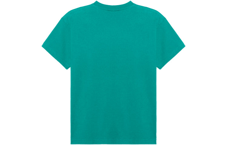 Balenciaga Band Portrait Printing Logo Retro Loose Short Sleeve Green 612965TIV473640