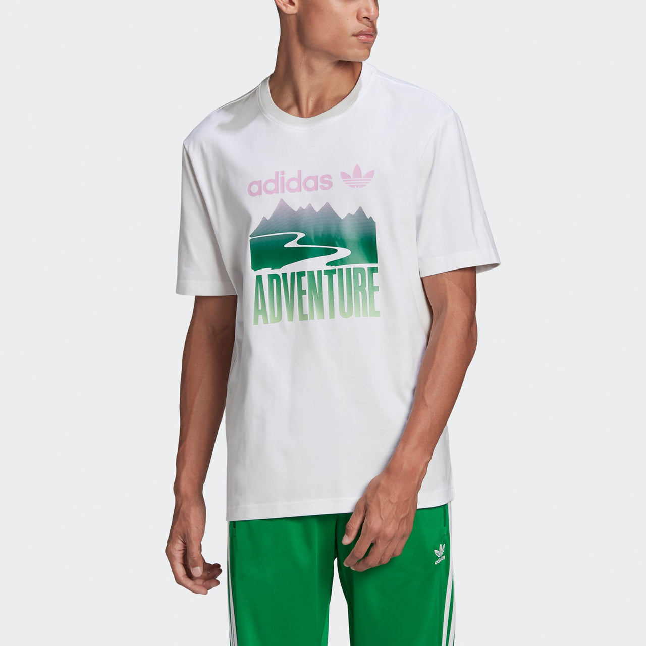 adidas originals Adv Mount Tee Retro Pattern Sports Short Sleeve White GN2358