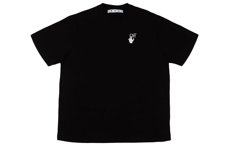 Off-White SS21 Pink Gradient Marker Arrow Short Sleeve For Men Black OMAA038R21JER0021032