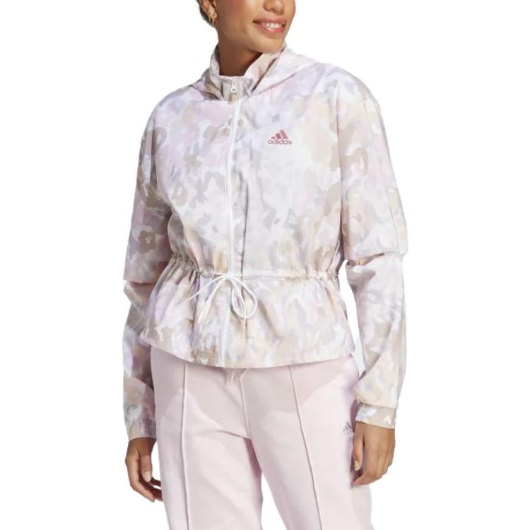 (WMNS) adidas Graphic Windbreaker 'White Pink' IC0555