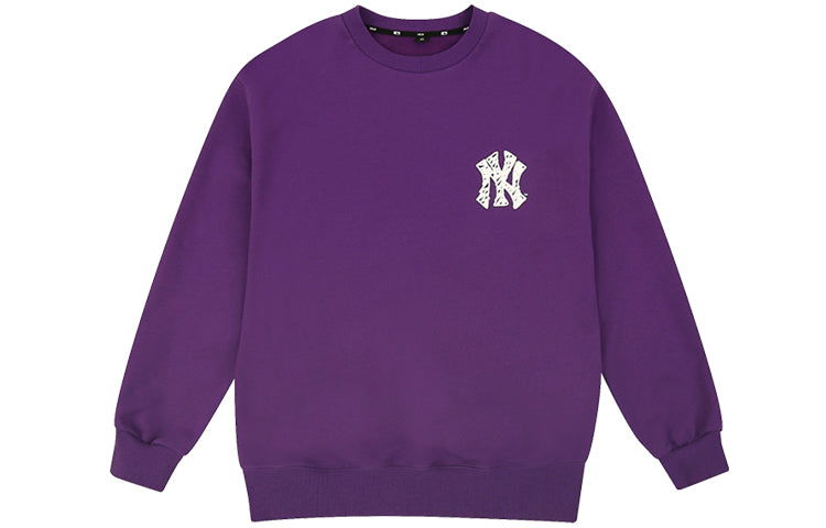 MLB Like Series New York Yankees Long Sleeves Loose Graffiti Long Sleeves Unisex Blue Purple 31MT08011-50V