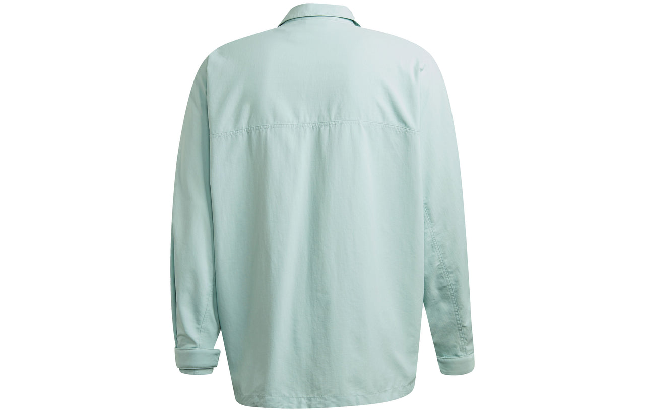 adidas originals Solid Color Cargo Pocket Sports Jacket Light Green FM2247