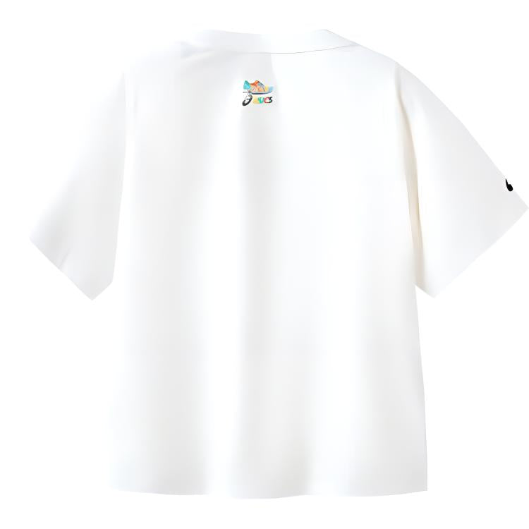 (GS) ASICS Logo Print T-shirt 'White Blue' 332241173077-10