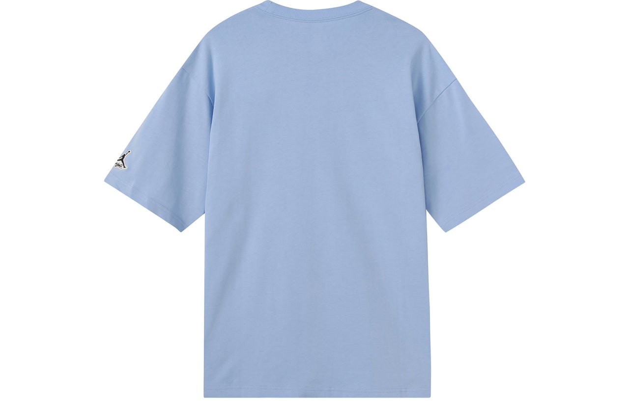Men's Jordan Flight Essentials Embroidered Logo Sports Round Neck Short Sleeve Blue T-Shirt DA9890-469