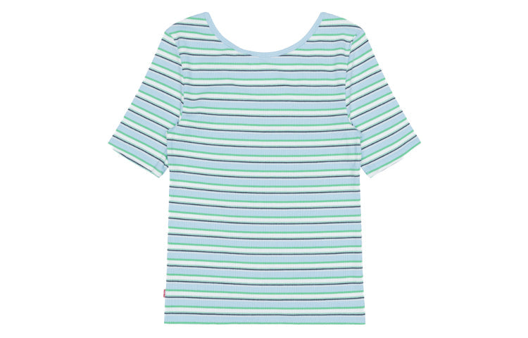 Levis Stripe Round Neck Short Sleeve Blue 85395-0003