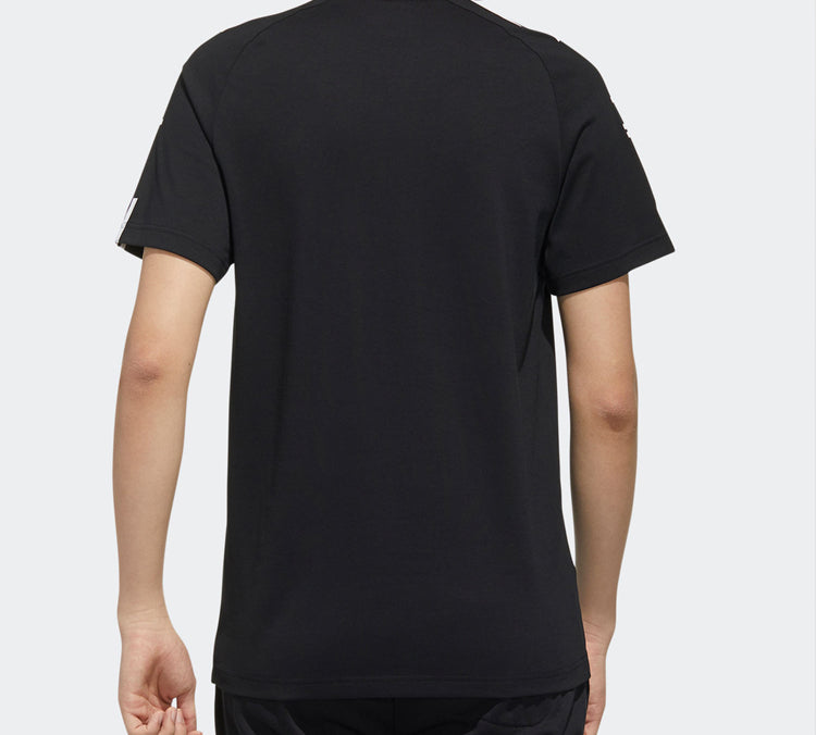 Men's adidas neo Round Neck Short Sleeve Black T-Shirt FP7475
