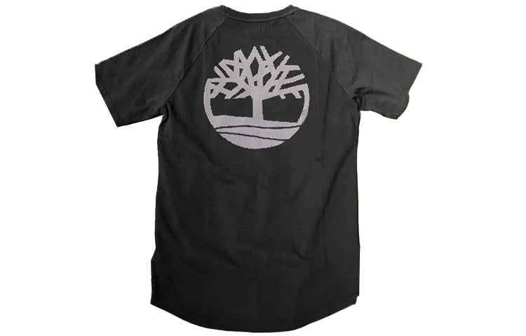 Men's Timberland Round Neck Printing Short Sleeve Black A1W7J-001
