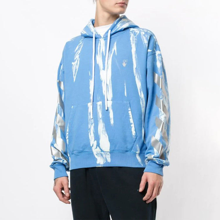 Men's Off-White Reflective Arrow Tie Dye Blue OMBB037T20FLE0160180