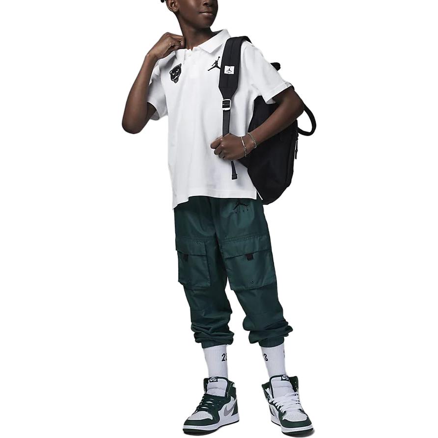 (GS) Air Jordan Panther Logo Polo Shirt 'White' FQ3644-100