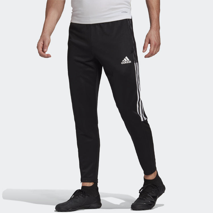 adidas Logo Printing Side Stripe Zipper Sports Pants Black GH7306
