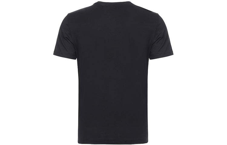 Men's FENDI F Logo Printing Minimalistic Short Sleeve Black FAF532-A54P-F0GME