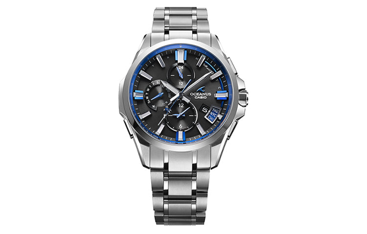 CASIO Solar Powered Blue DialSilver Strap Blue DialSilver Strap Mens BlueSilver Analog OCW-G2000-1A2021