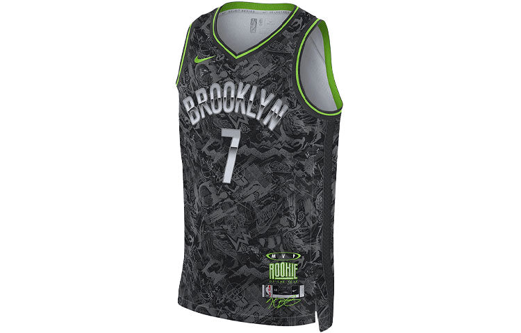 سترة كرة السلة Nike NBA Kevin Durant Select Casual Sports Basketball Vest Brooklyn Nets 7 Black Grey Blackgray DA6954-073