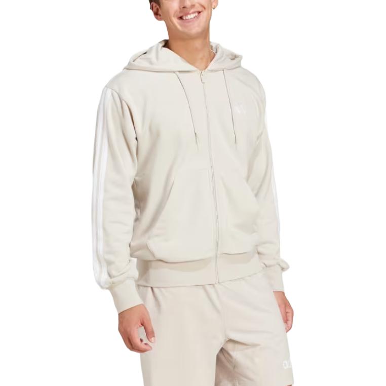 adidas Essentials 3-Stripes French Terry Full-Zip Jacket 'Beige' JE6340