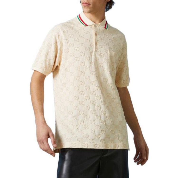 Gucci Cotton Piquet Polo With GG 'Ivory' 753572-XJFUG-9037