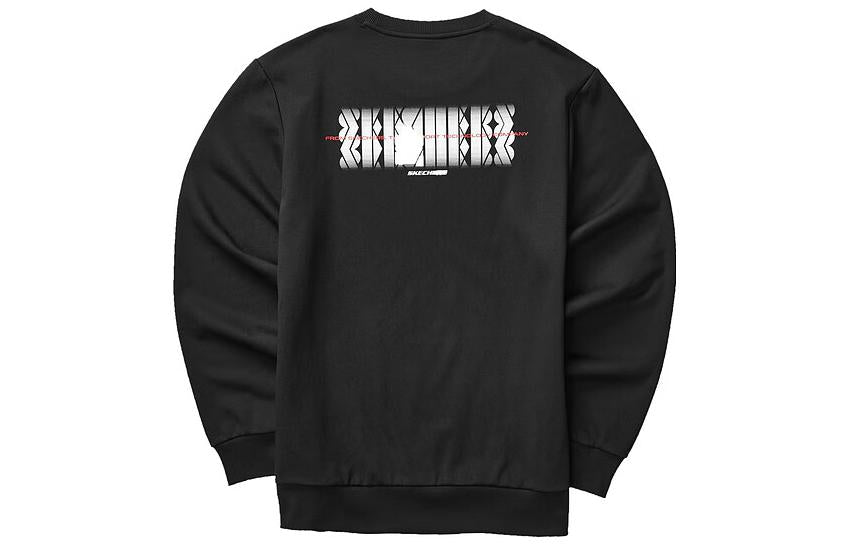 Skechers Colorful Casual Series Graphic Crew Sweatshirt 'Black White' L323M099-0018
