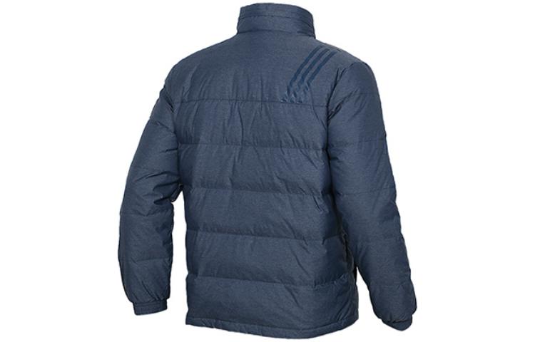 adidas Solid Color Hooded three stripes Down Jacket Men's Navy Blue DM4210