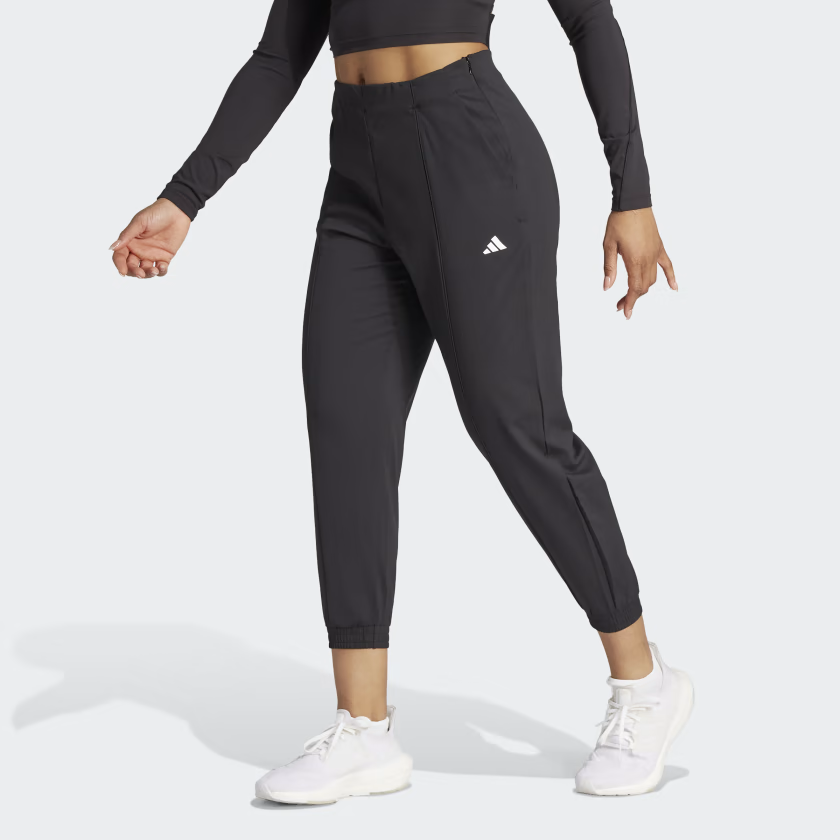 (WMNS) adidas Aeroready Train Essentials Minimal Branding Woven Pants Logo 'Black' IJ5923