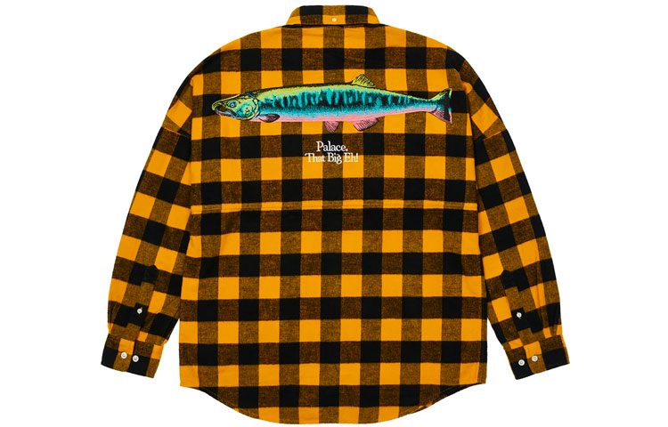 PALACE Alphabet Embroidered Plaid Black Yellow Shirt P20SHT013