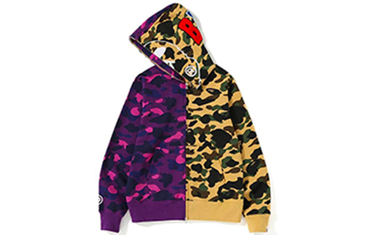 BAPE Unisex 1ST X COLOR CAMO 2ND APE HALF FULL ZIP Yellow/Purple BAPE-SS19-2