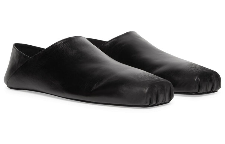 Balenciaga Soft Calf-Leather Square-Toe Slip On 'Black' 702072WBDH11000