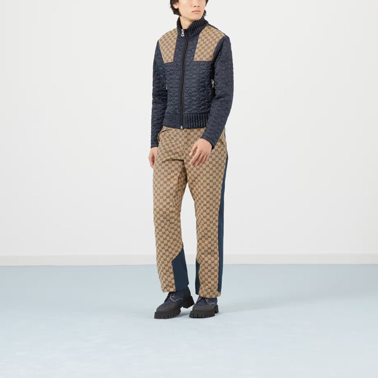 Gucci Quilted Jacket with GG Fabric Detail 'Beige Blue' 715540-ZAKY4-4433