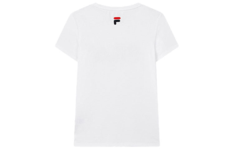 (WMNS) FILA Logo Printing Round Neck Sports Short Sleeve White F61W018108F-WT