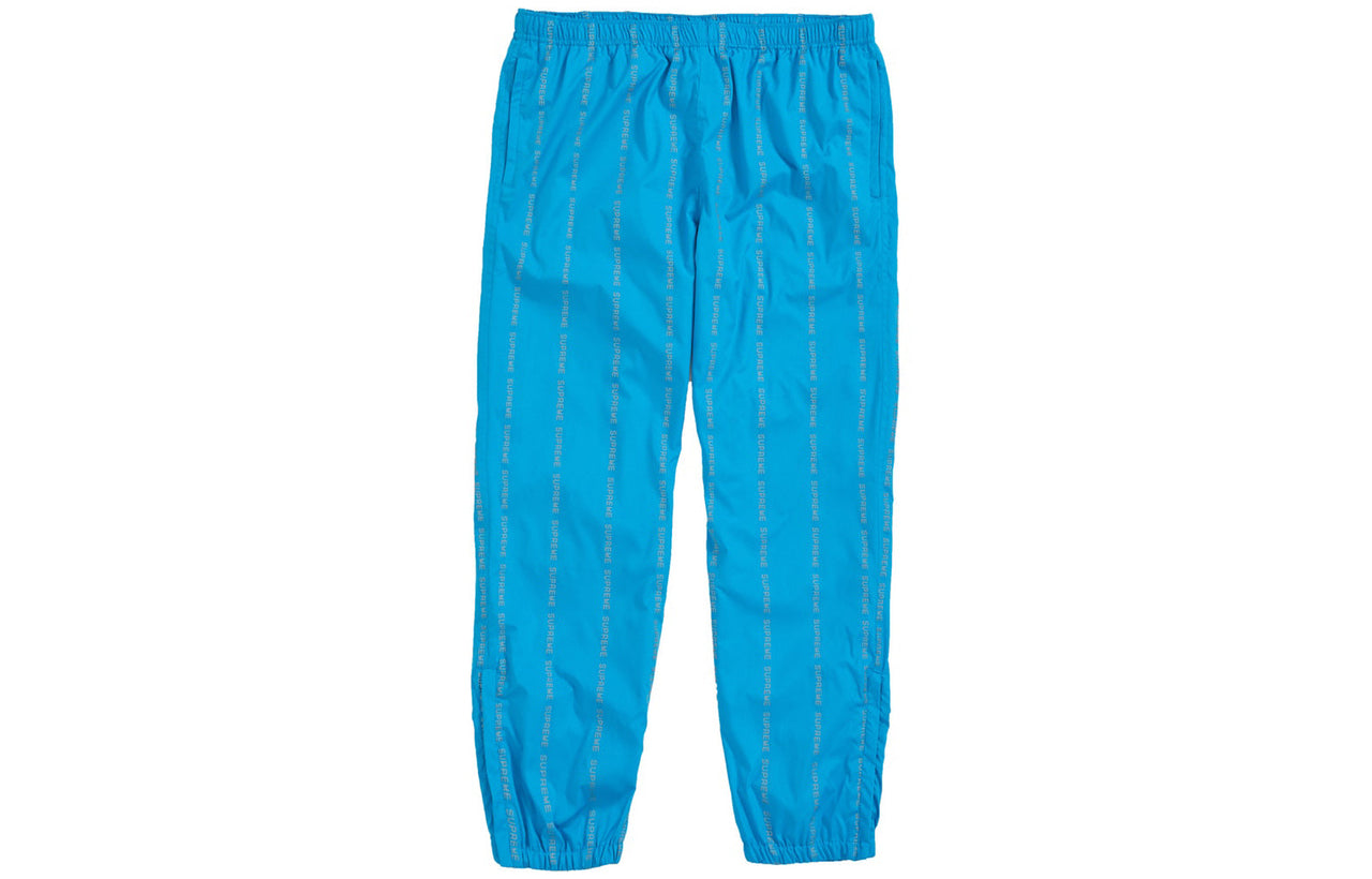 Supreme FW18 Reflective Text Track Pant Blue SUP-FW18-943