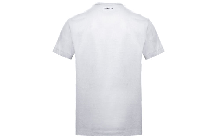 Men's Moncler Round Neck Short Sleeve White 0918C742008390T001